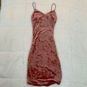 Slim tight dress, velvet feel, with thin straps